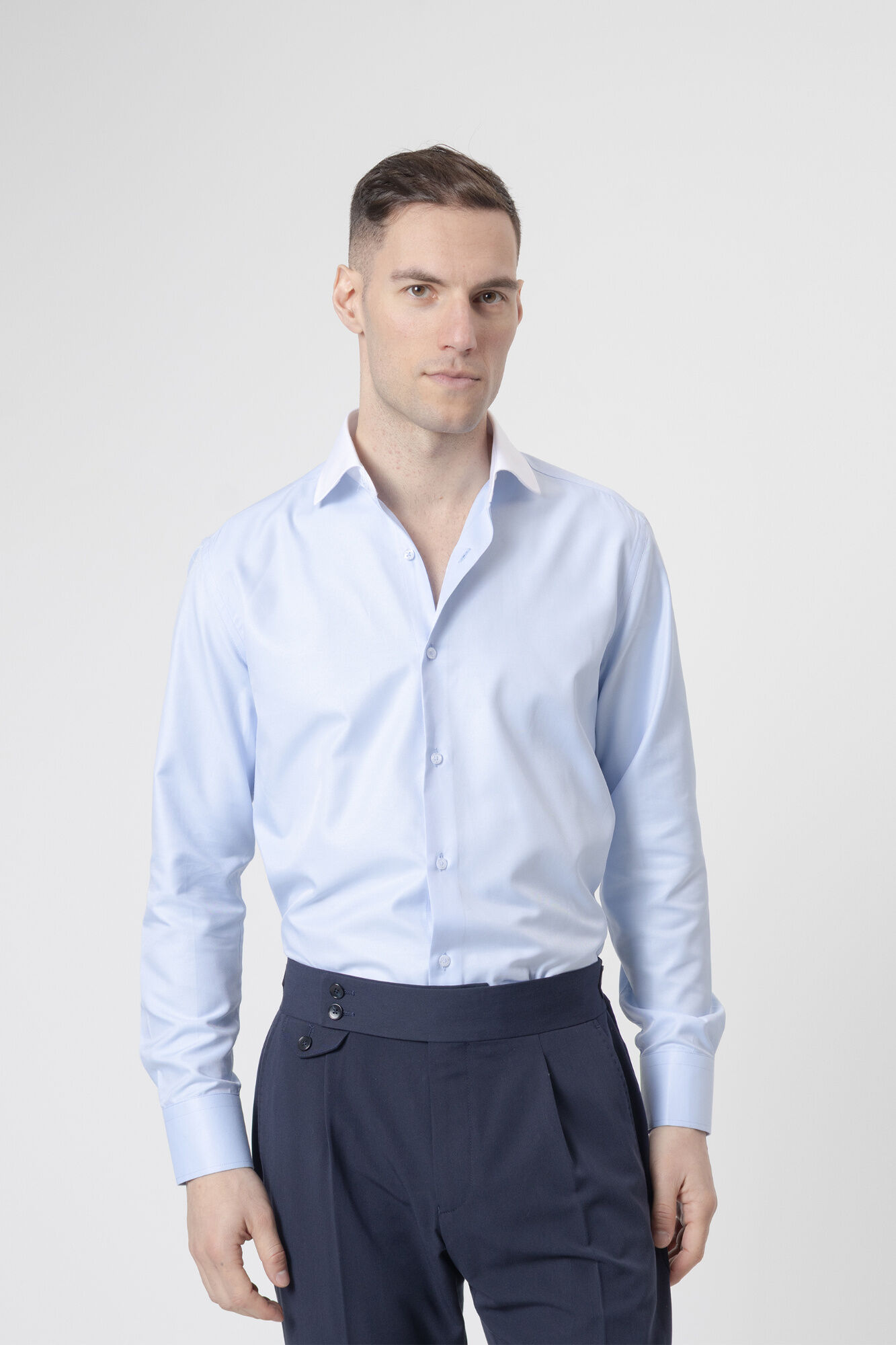 PuroEGO Camisa de vestir com gola de contraste