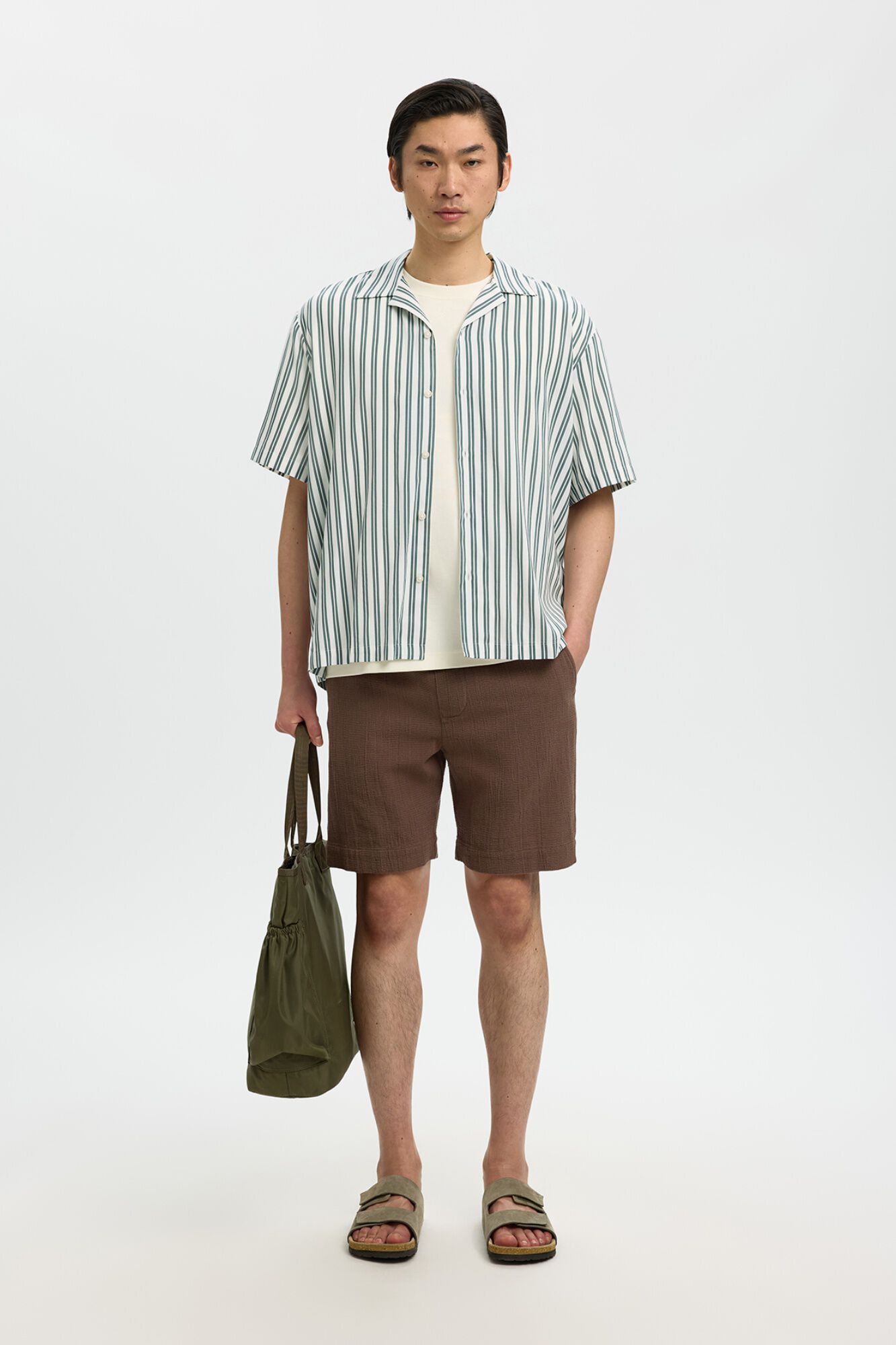 Selected Camisa curta com gola aberta Multicolorido