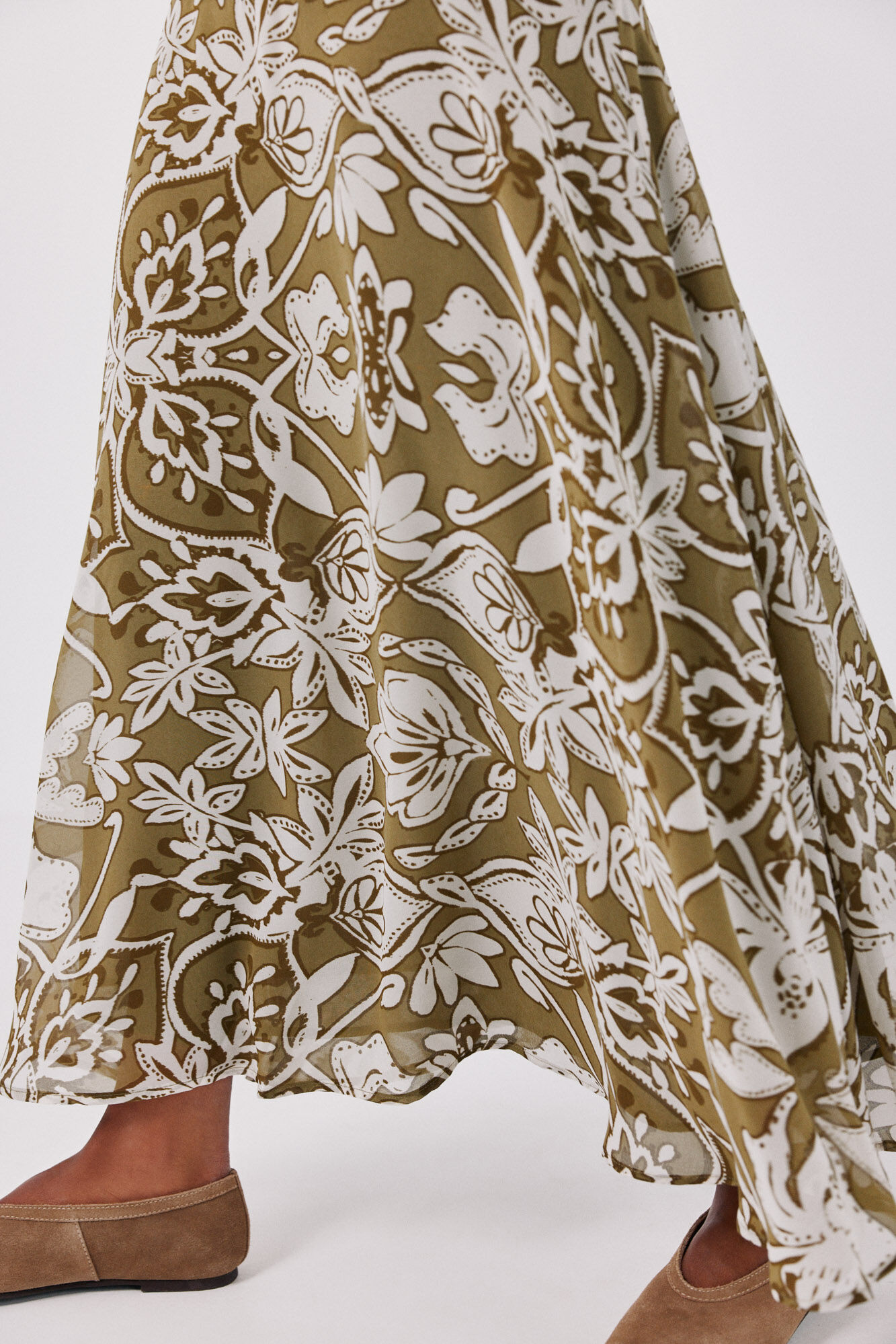 Cortefiel Printed long skirt