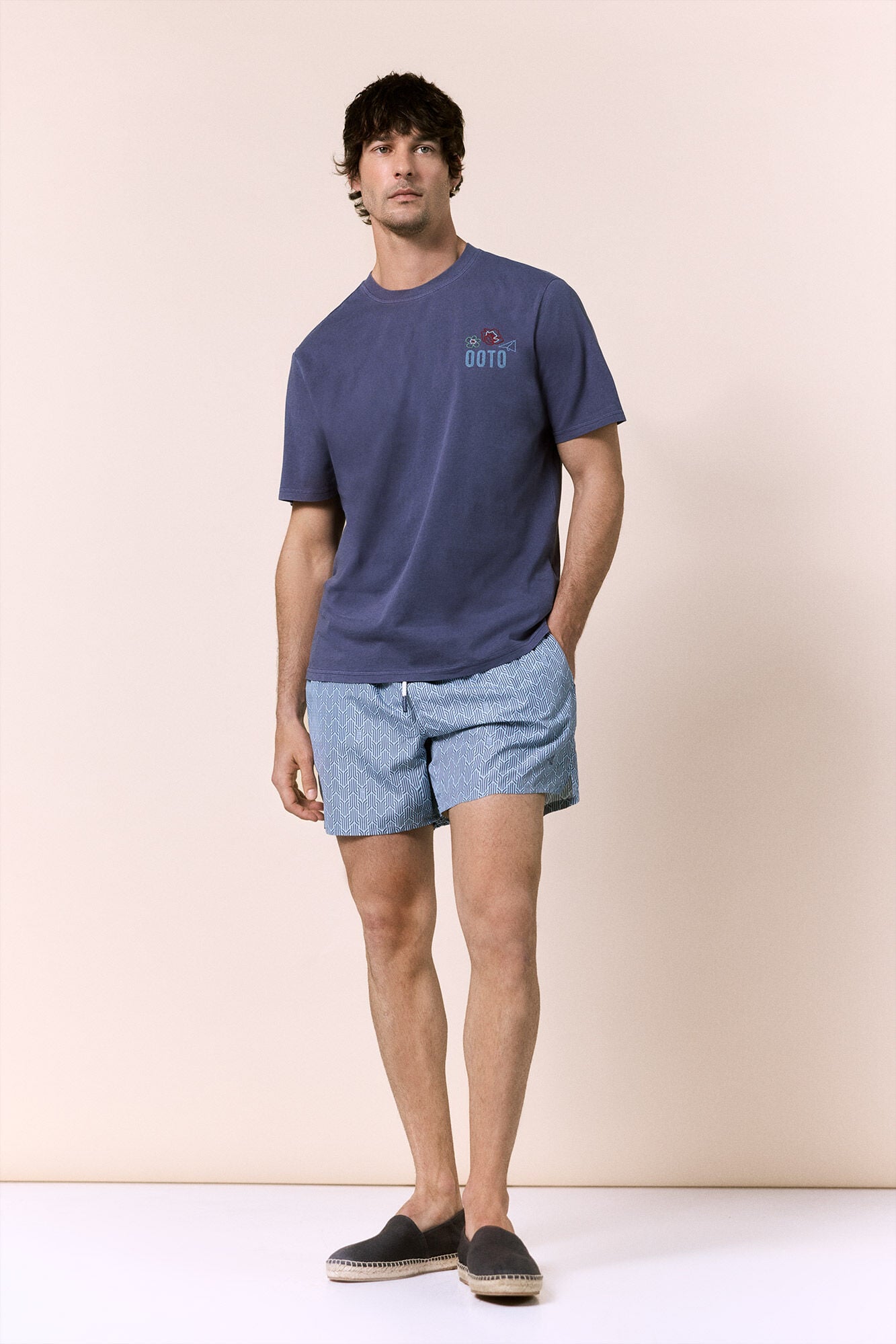OOTO Washed graphic T-shirt Blue