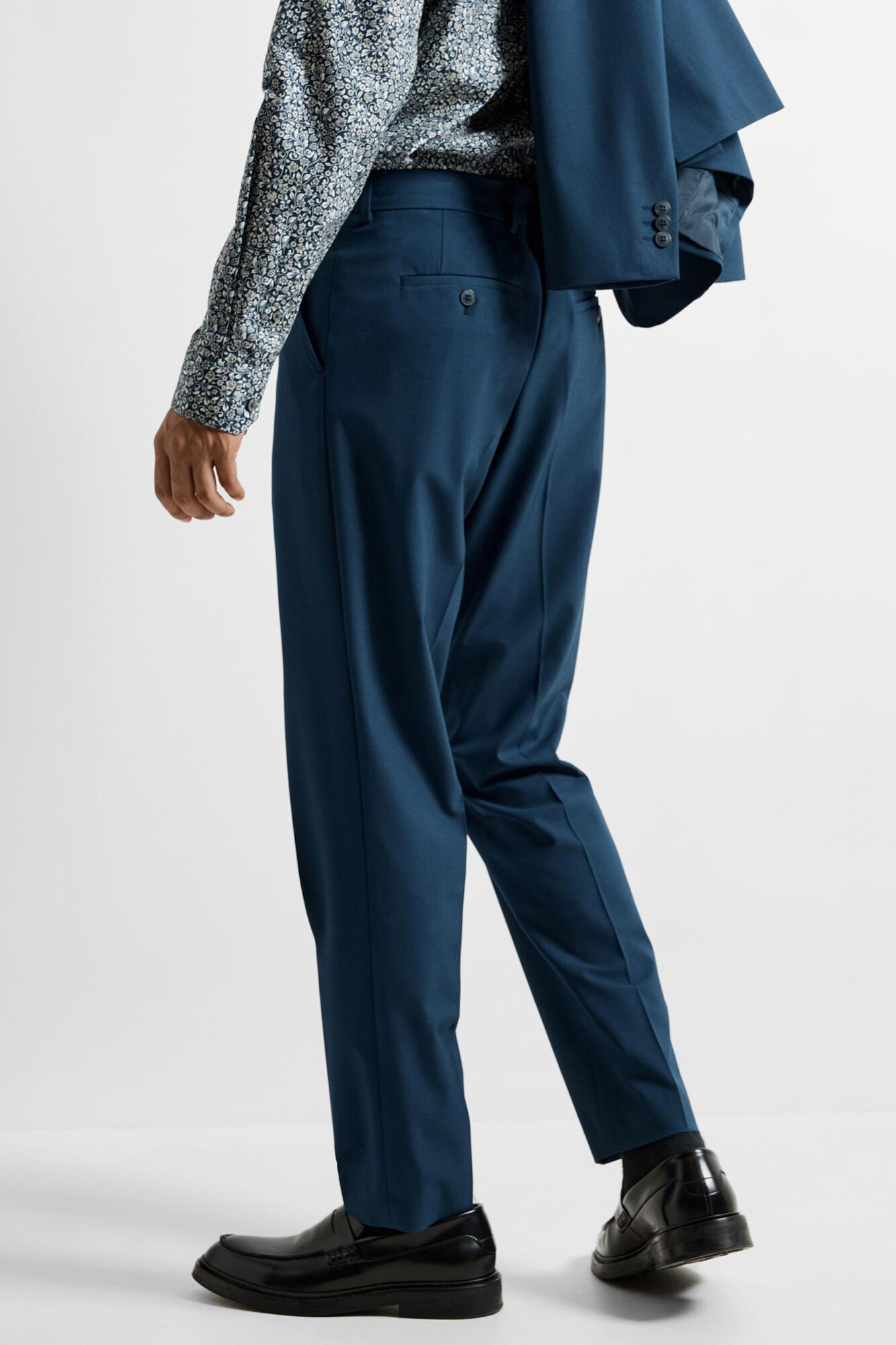 Selected Cal&ccedil;a de alfaiataria Slim Fit Azul