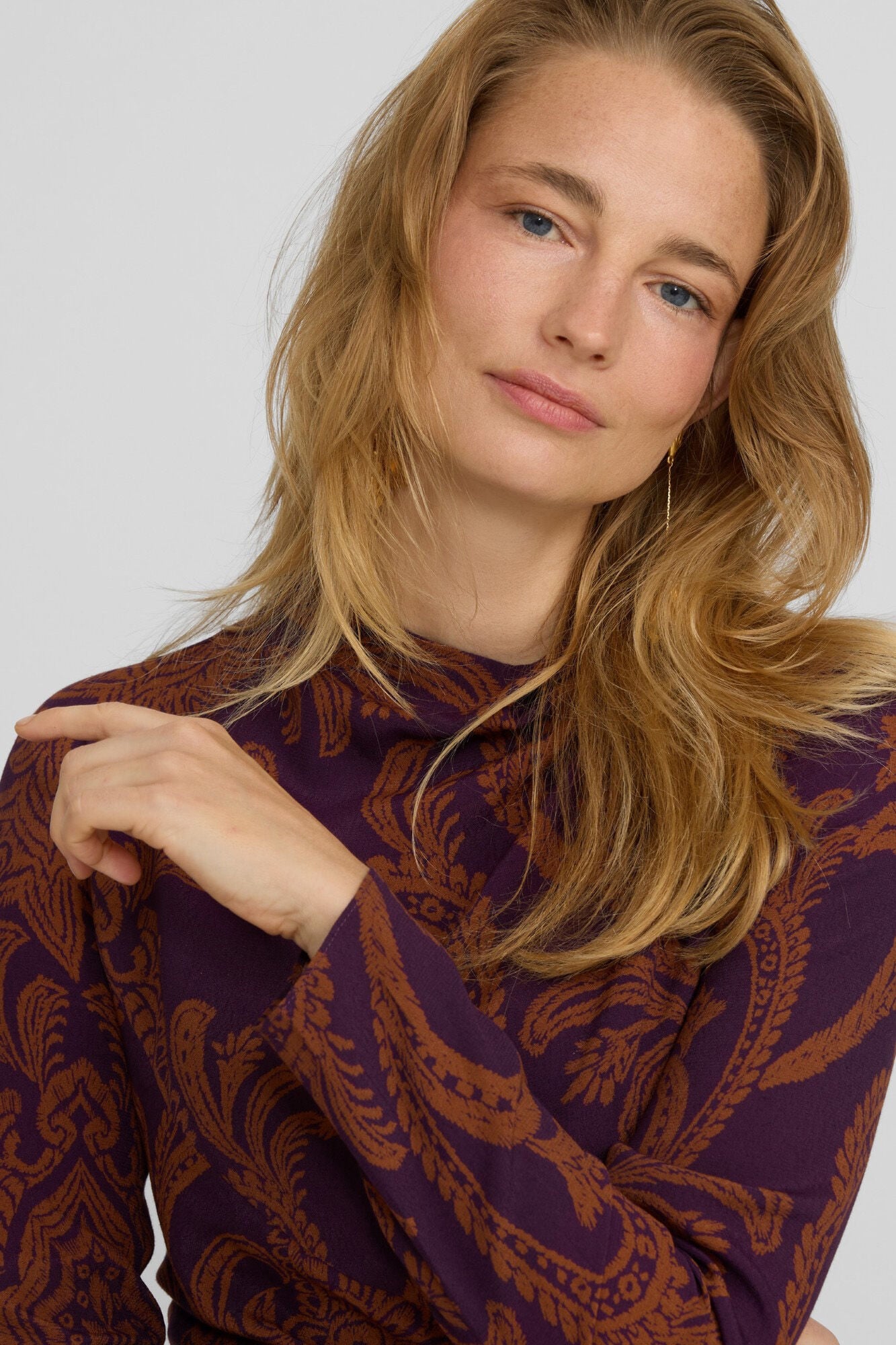 Silbon Print draped mini dress