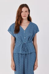 Cortefiel Printed blouse Printed blue