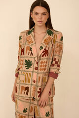 Meisie Blazer fluido estampado Tostado