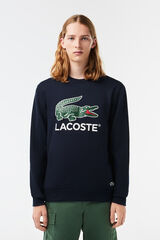 Lacoste Sweatshirt Lacoste de corte cl&aacute;ssico em felpa de algod&atilde;o Azul