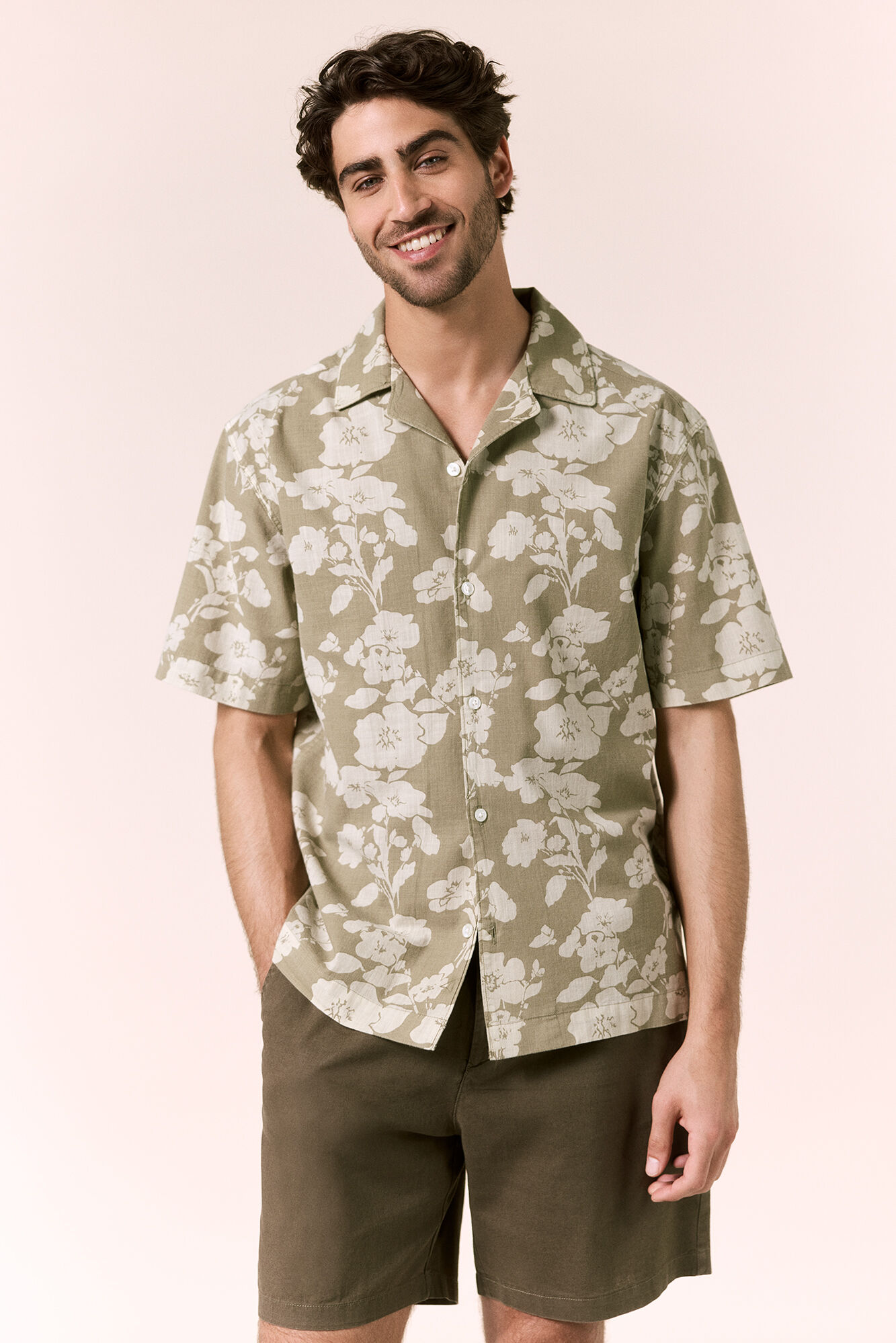 OOTO Printed cotton short sleeve shirt