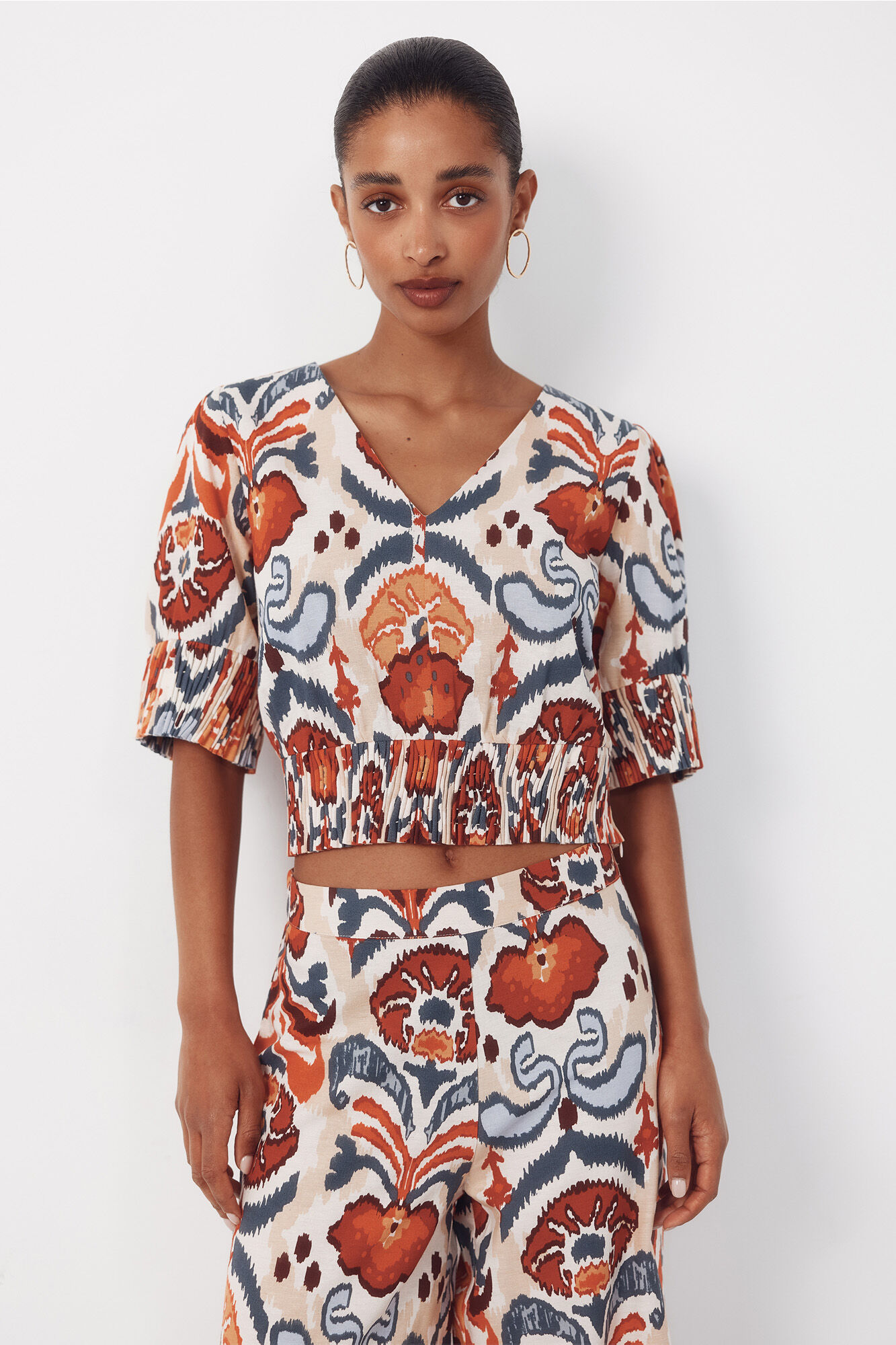 Cortefiel Blusa estampada Multicolor