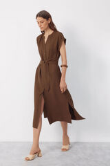 Cortefiel Vestido cintur&oacute;n Kaki