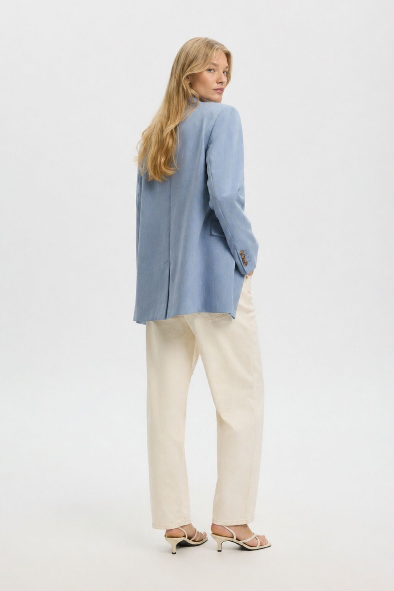 Selected Blazer de fato fit descontra&iacute;do Azul