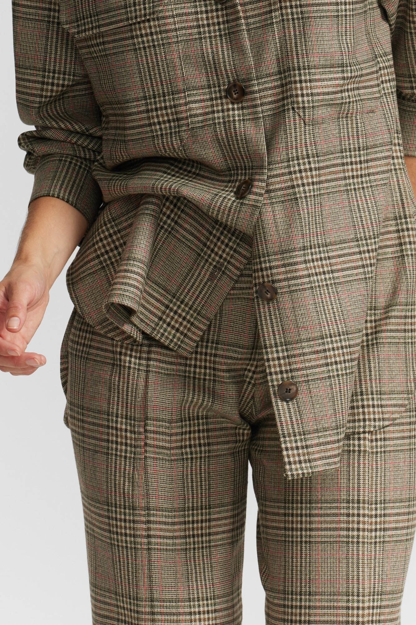 Silbon Checkered palazzo pants Green