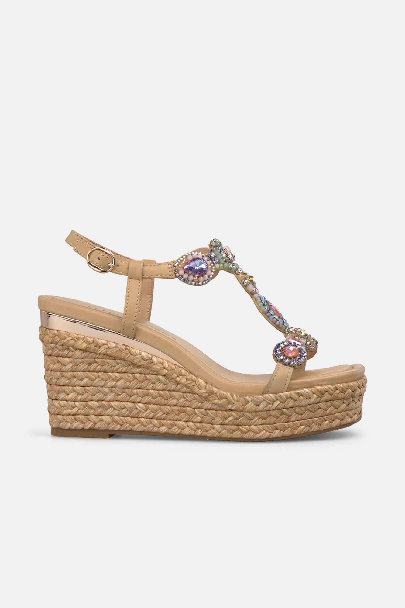 Alma en Pena Jute wedge T-bar sandal