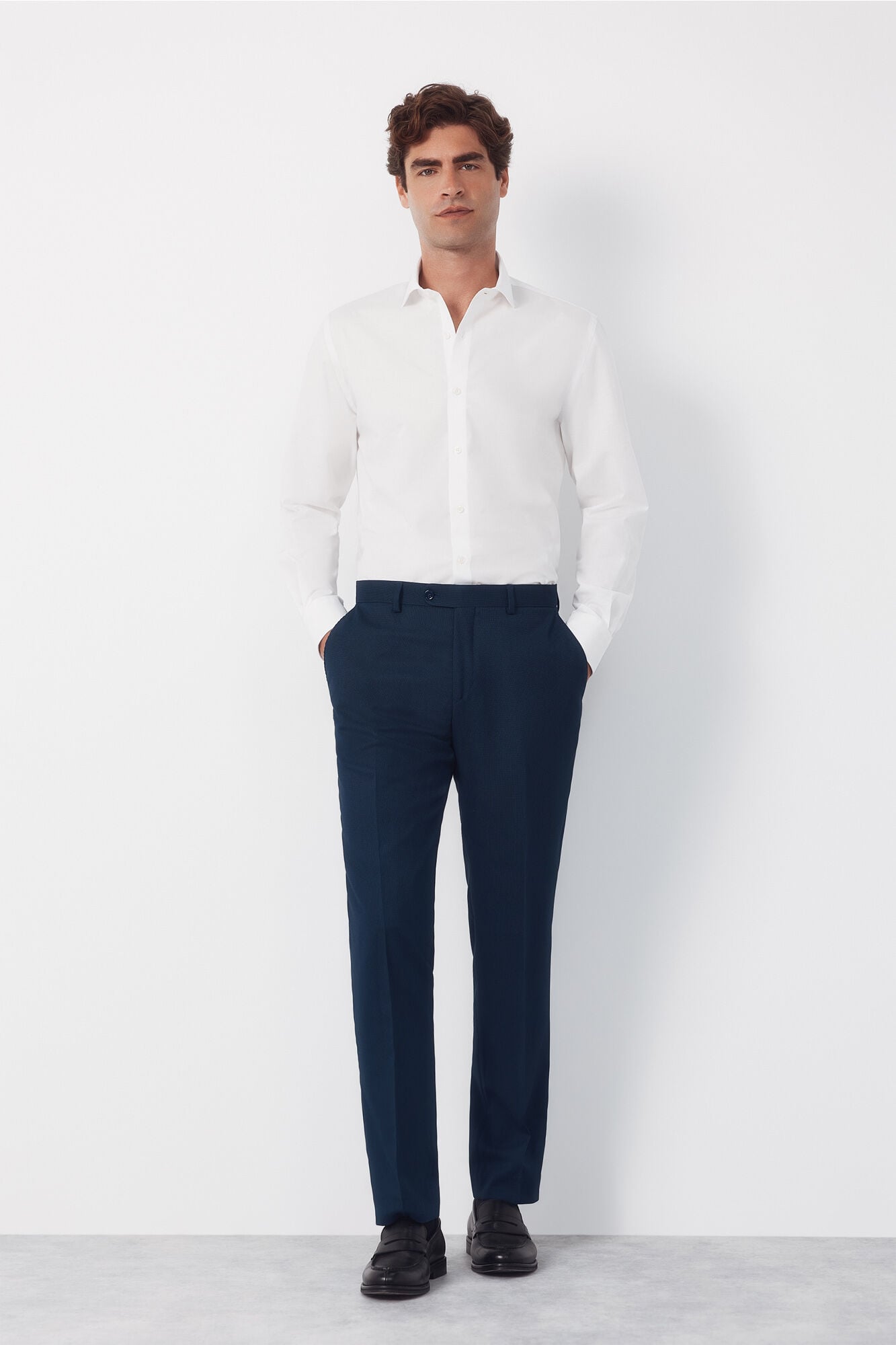 Cortefiel Blue structured trousers Serie XXI