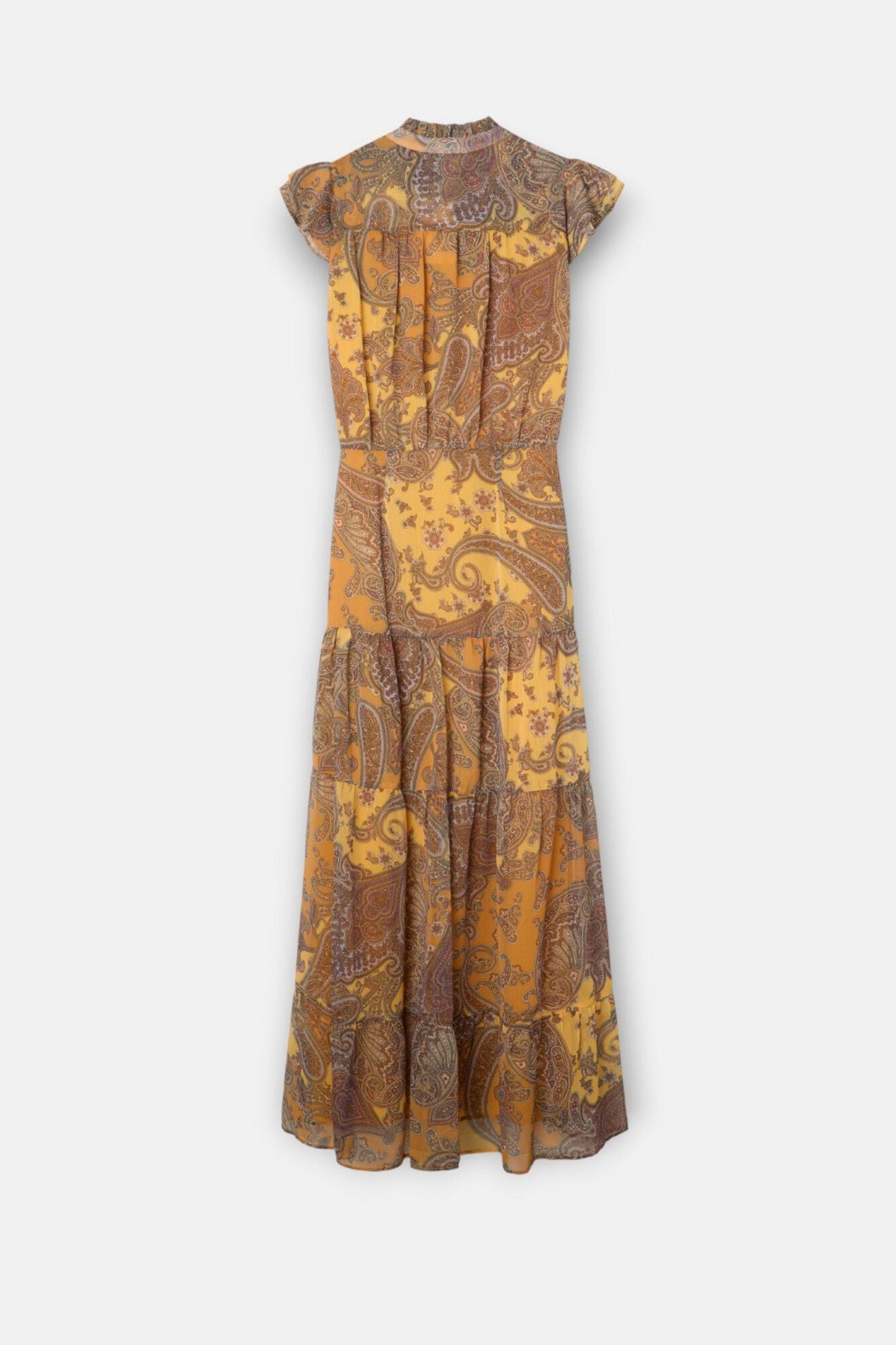 Silbon Vestido midi vuelo estampado Estampado naranja