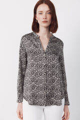 Cortefiel Camisa mao satinada estampada Estampado gris