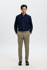Selected Cal&ccedil;as chino para homem slim fit Castanho