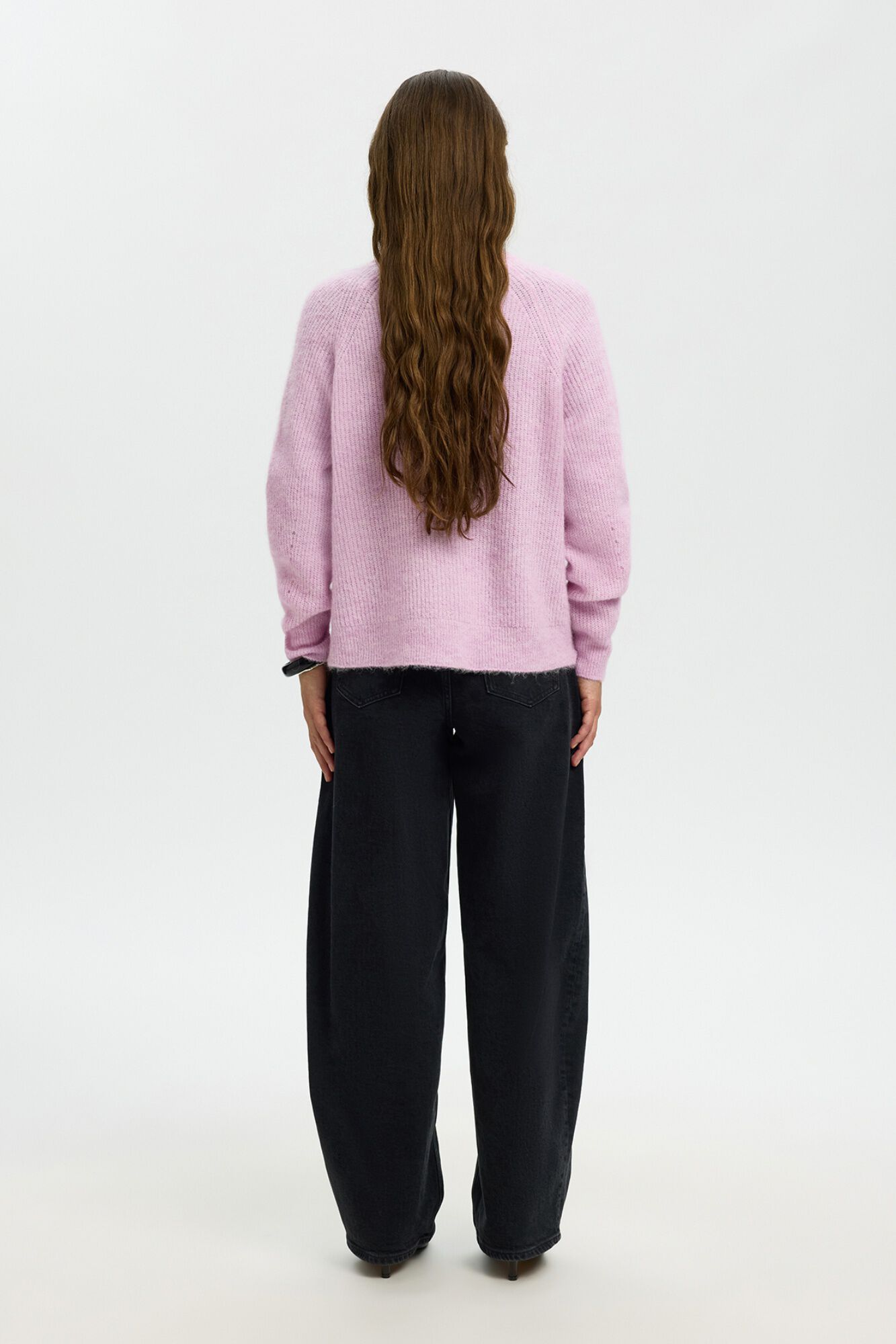 Selected Wool and alpaca cardigan Pink