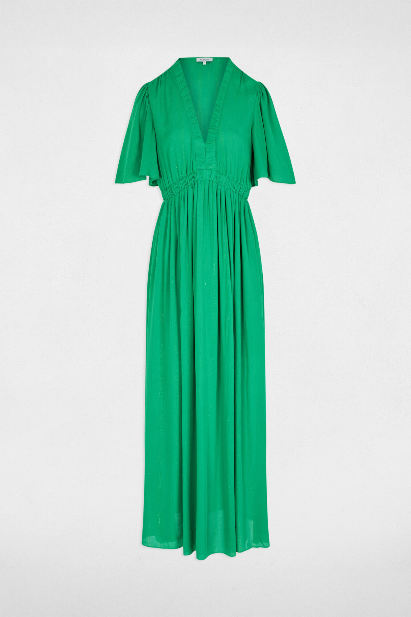 Morgan V-neck long dress Green