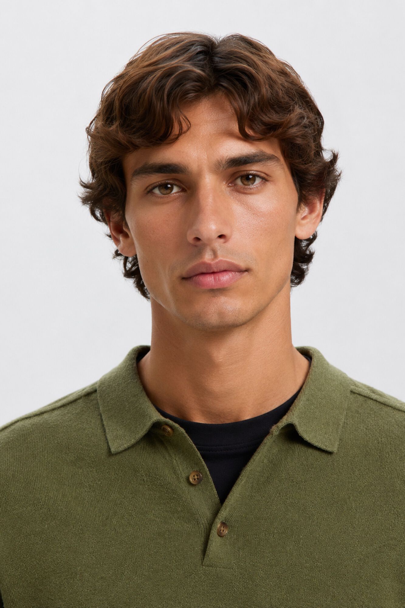 Selected Short sleeve jersey-knit polo shirt