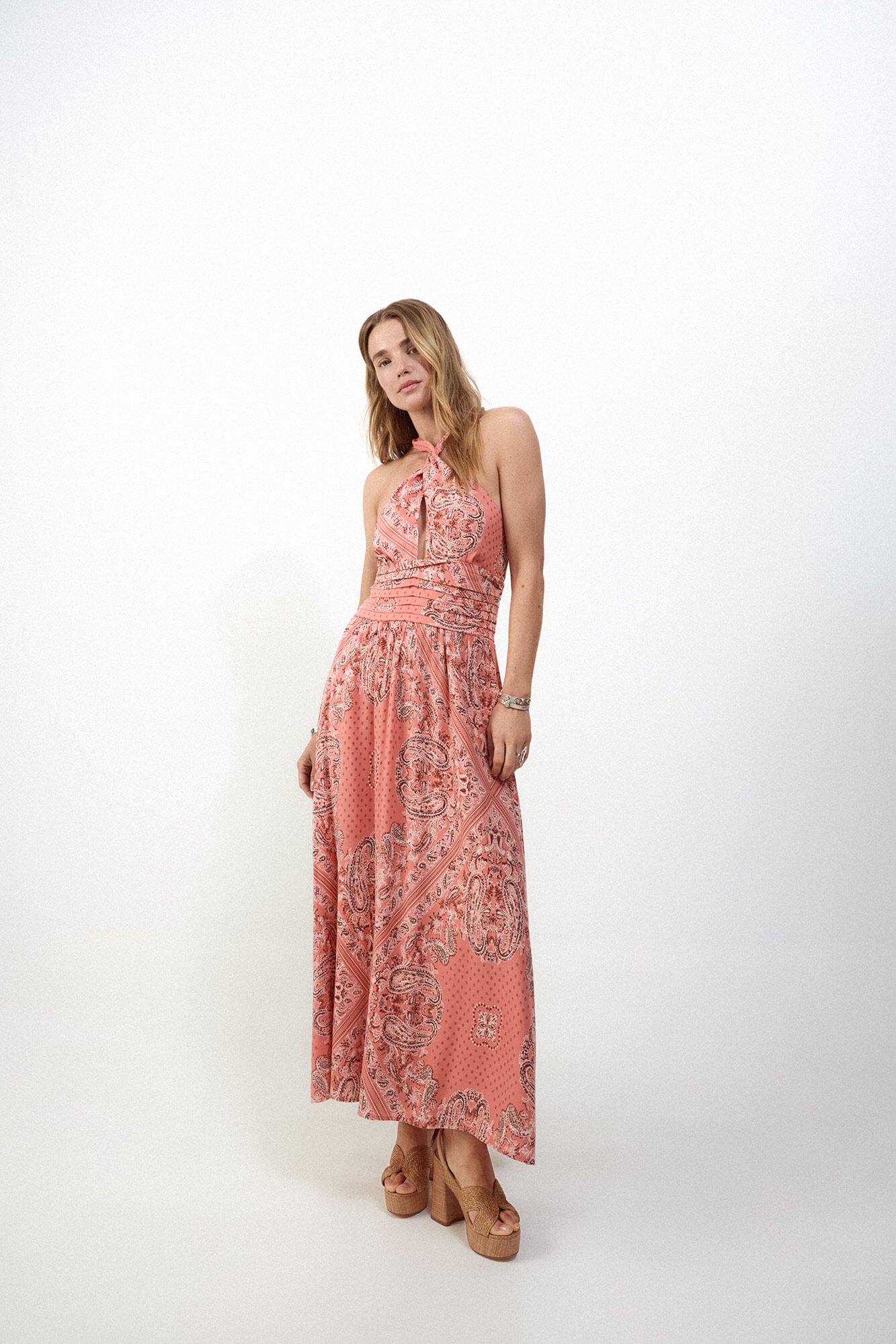 Slowlove Vestido estampado halter Multicolorido