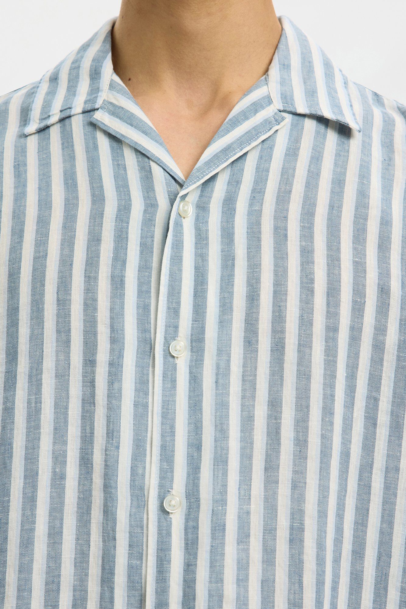 Selected Linen short sleeve shirt Blue