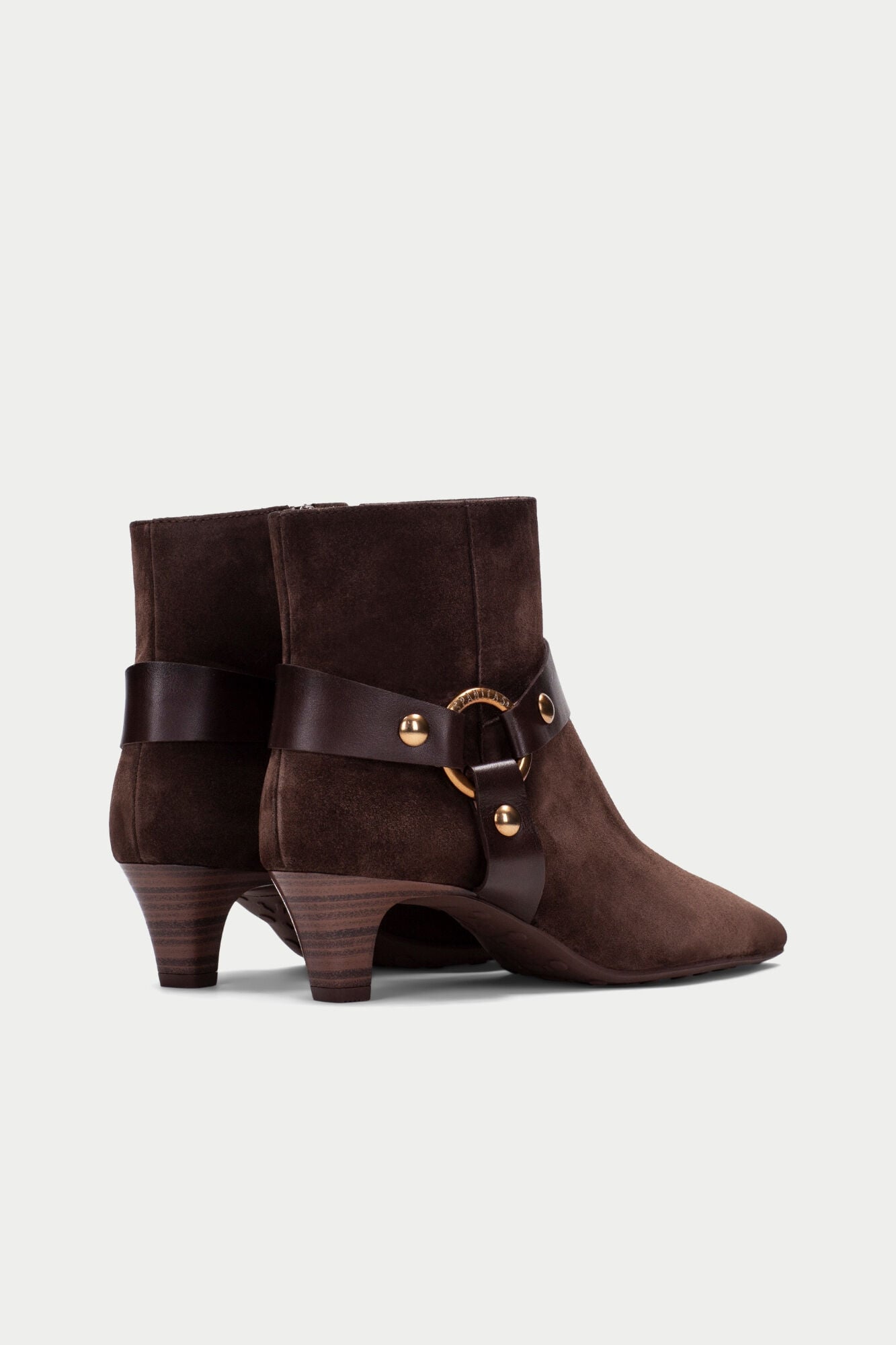 Hispanitas Black fine toe ring ankle boot Dark brown