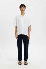 Selected Linen short sleeve shirt White