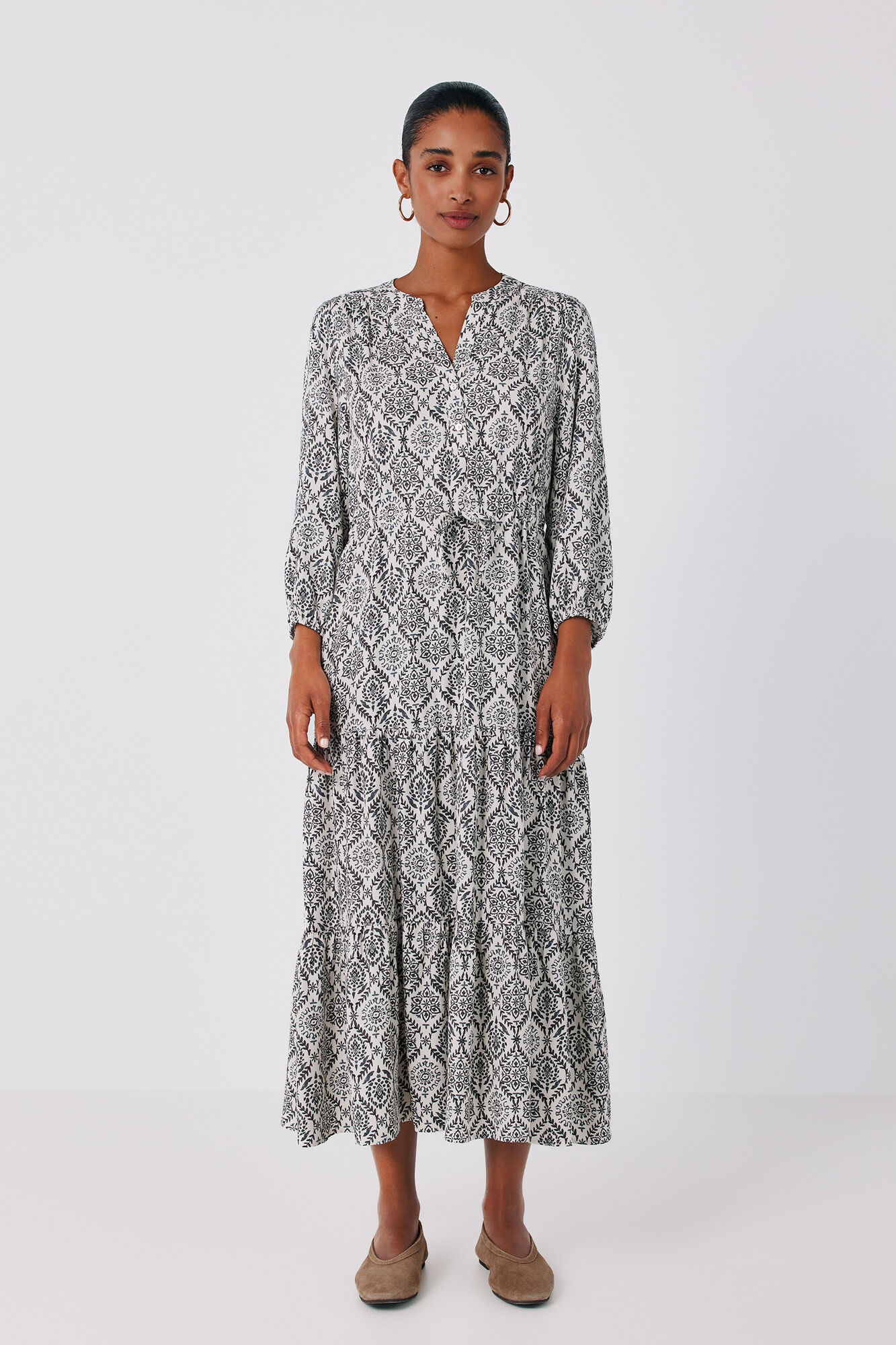 Cortefiel Printed flared dress
