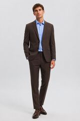 Selected Cal&ccedil;as de fato Slim Fit Castanho