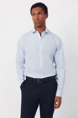 Cortefiel Slim fit easy-iron check dress shirt Blue