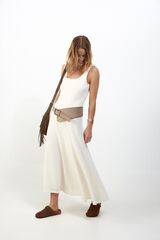 Slowlove Vestido tirantes estructura Ecru