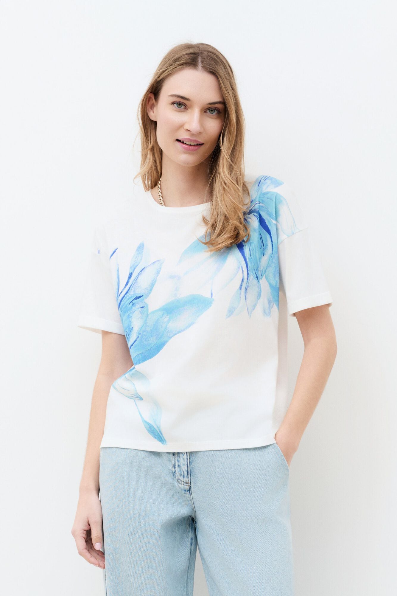 Caroll T-shirt de manga curta Tim- Mom Branco