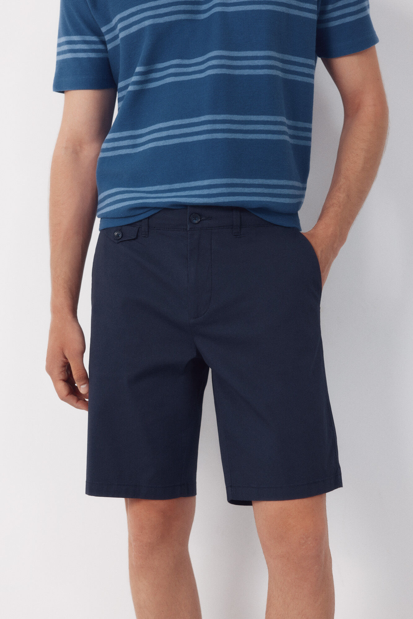 Cortefiel Lightweight printed chino Bermuda shorts