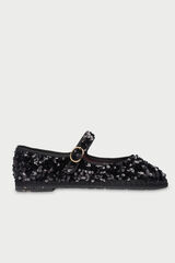 Flabelus Sabrinas com lantejoulas Preto