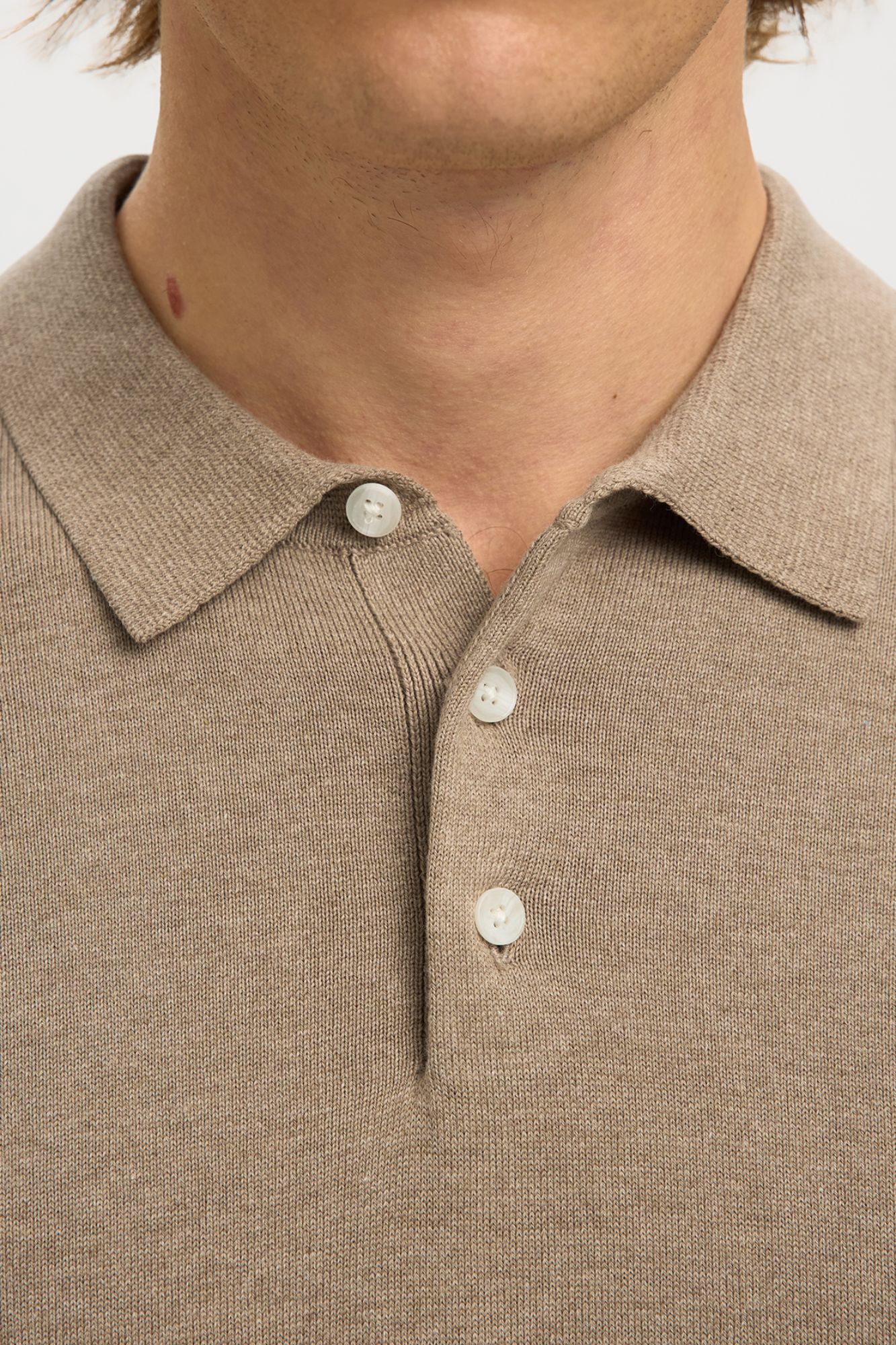 Selected Short sleeve jersey-knit polo shirt