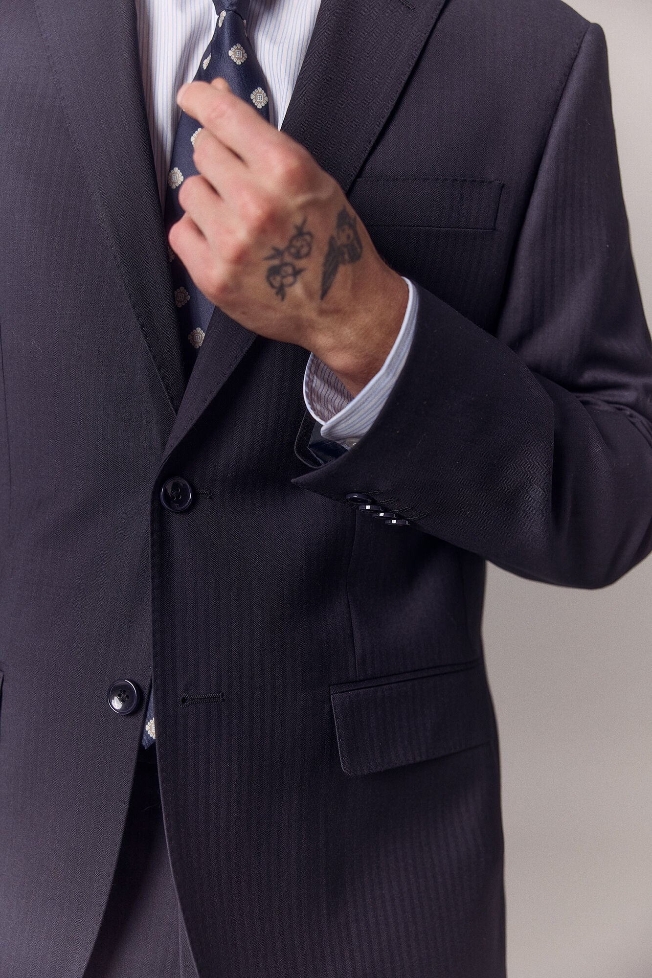 OOTO Herringbone suit blazer Navy