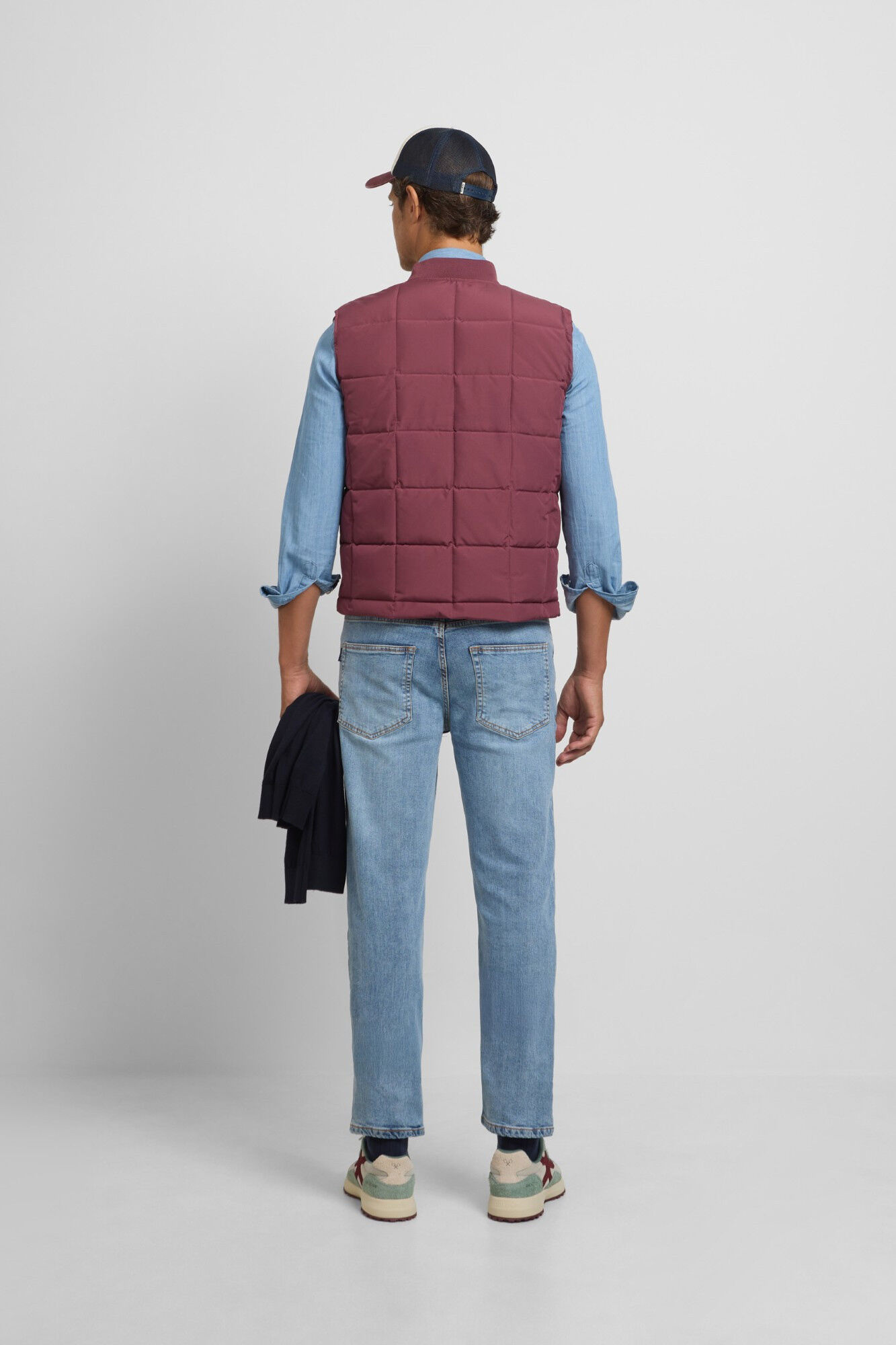 Silbon Checkered technical gilet Maroon