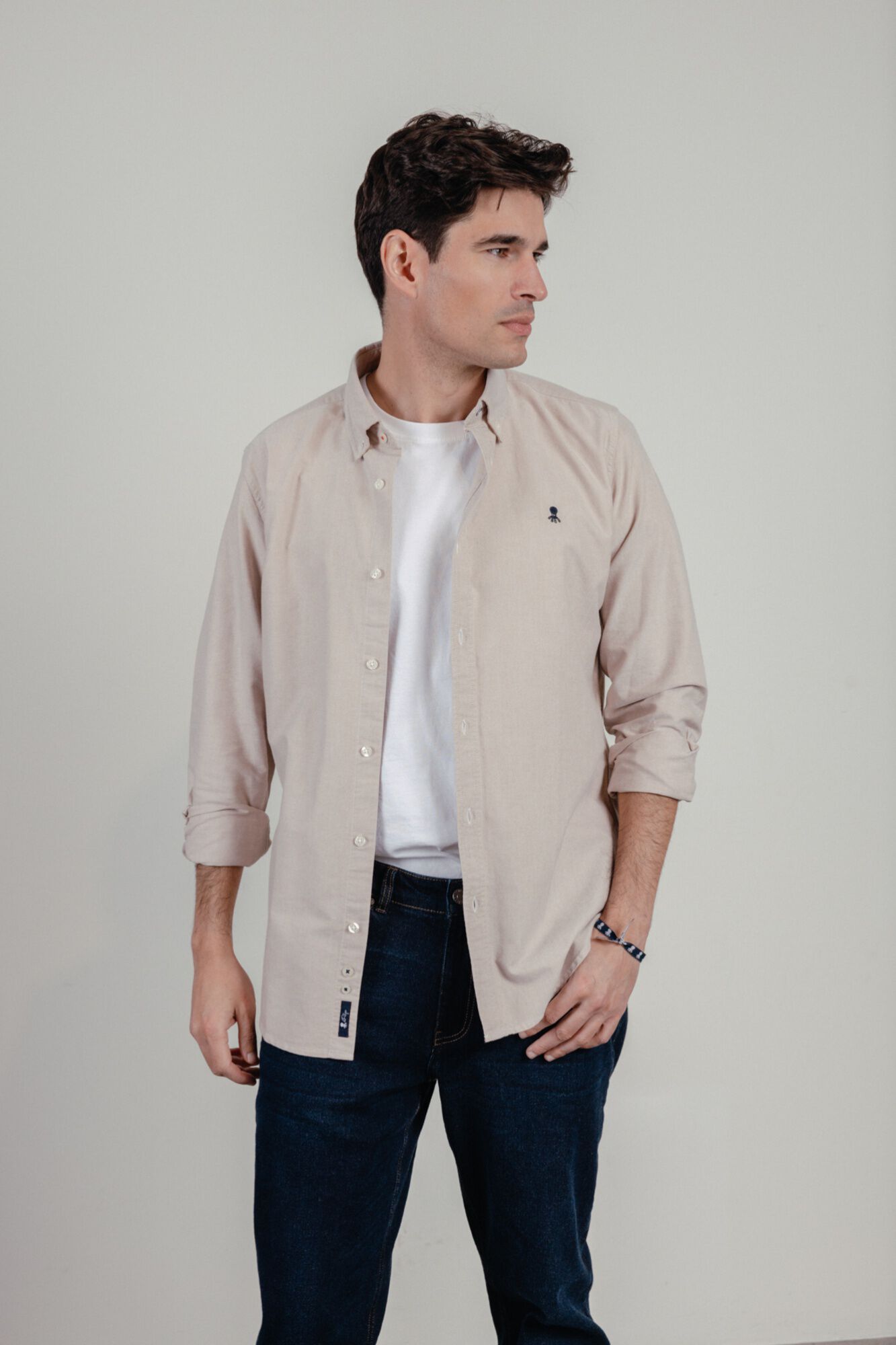 elPulpo Casual oxford shirt Brown