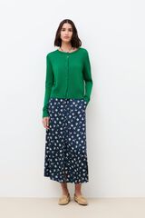 Caroll Saia longa estampada Azul