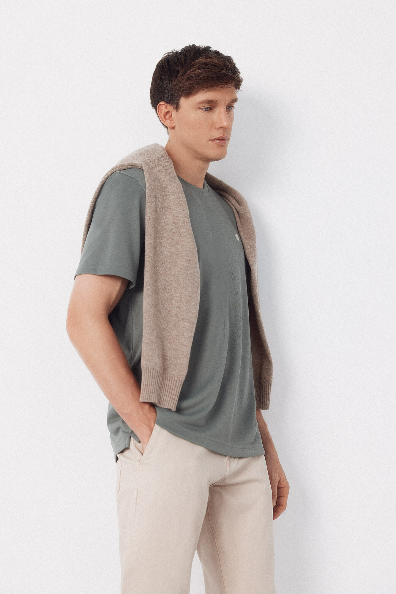 Cortefiel COOLMAX&reg; T-shirt Kaki