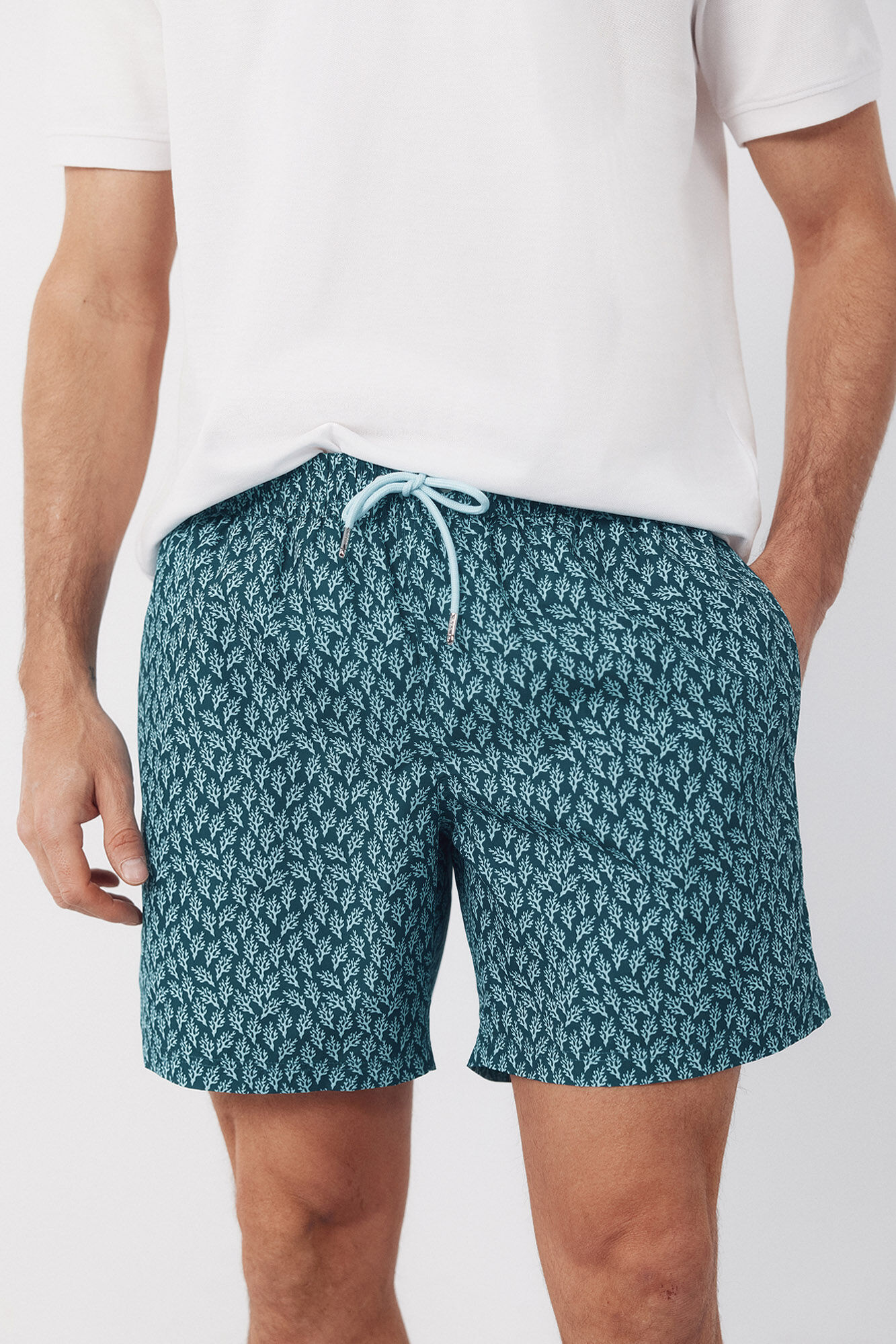 Cortefiel Printed small algae swimwear