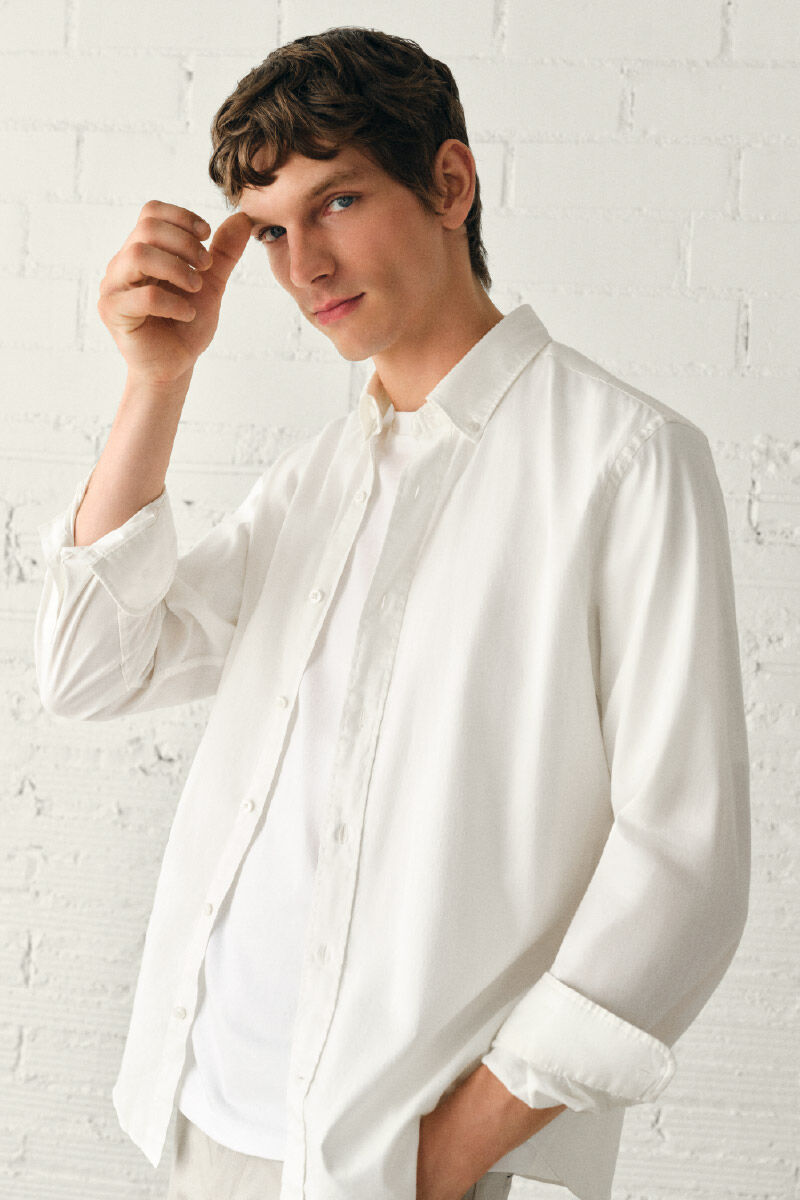 Cortefiel Plain light oxford shirt