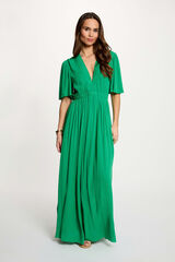 Morgan V-neck long dress Green