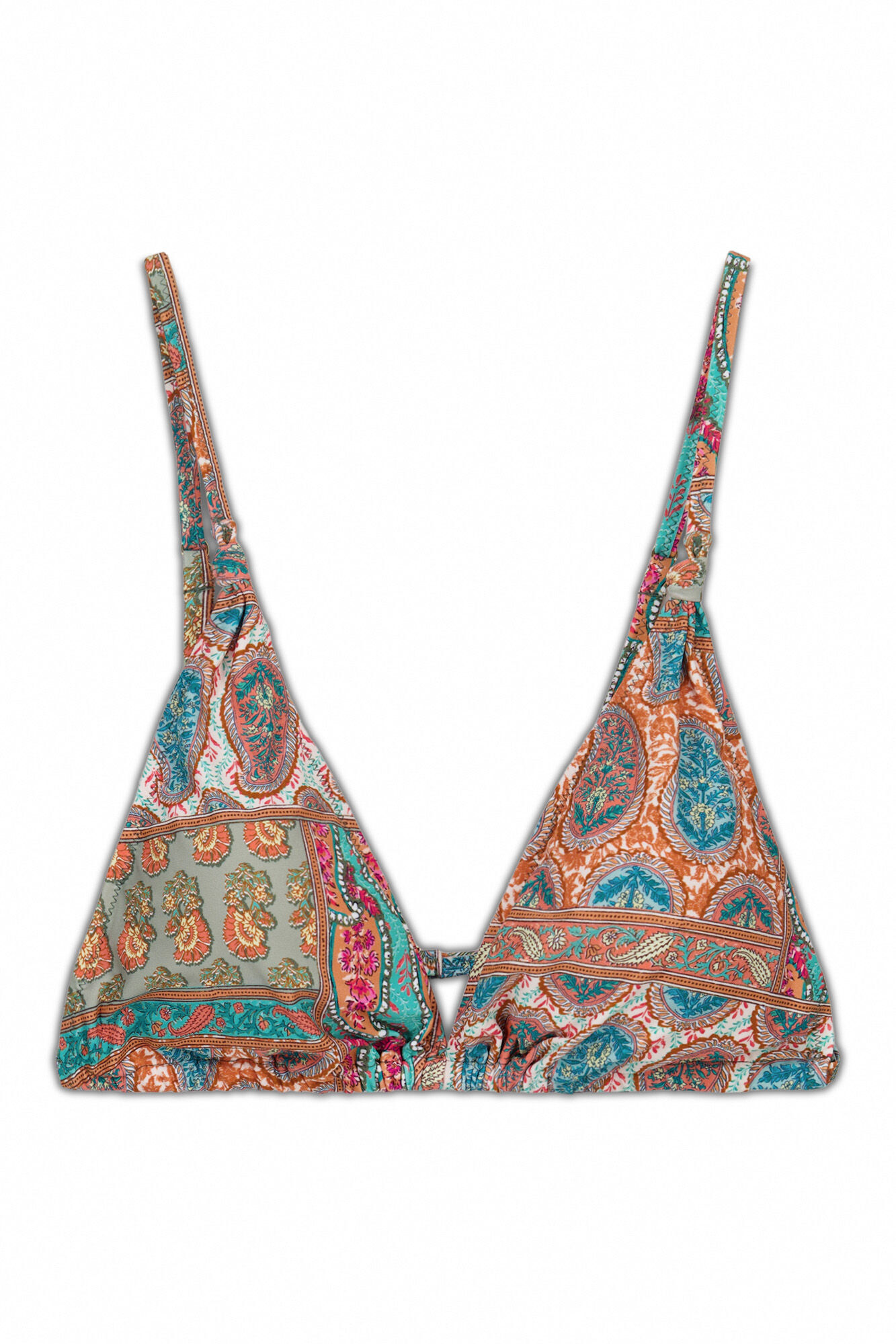 Cortefiel Triangle bikini top Printed orange