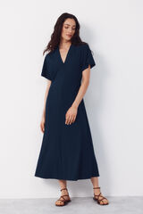 Cortefiel Printed dress Navy