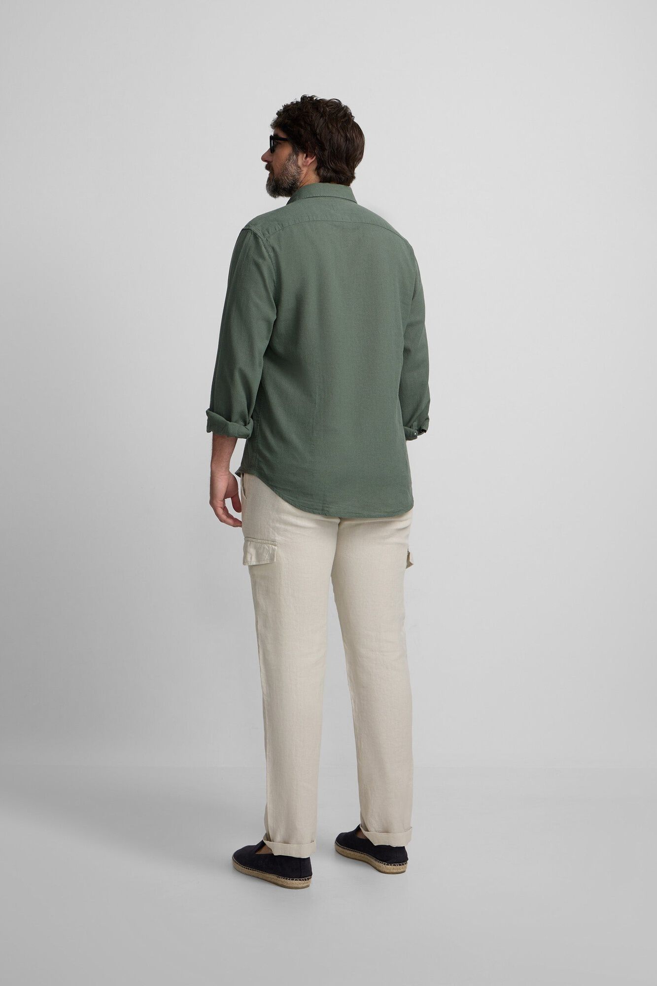 Silbon Camisa sport em linho Verde