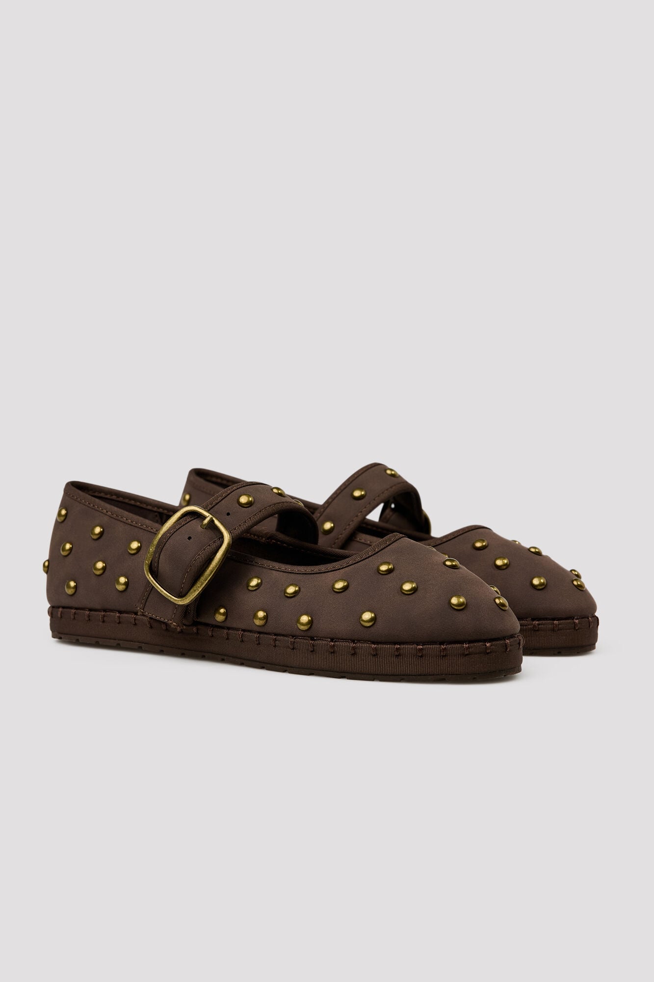 Cortefiel Ballerina with strap and studs