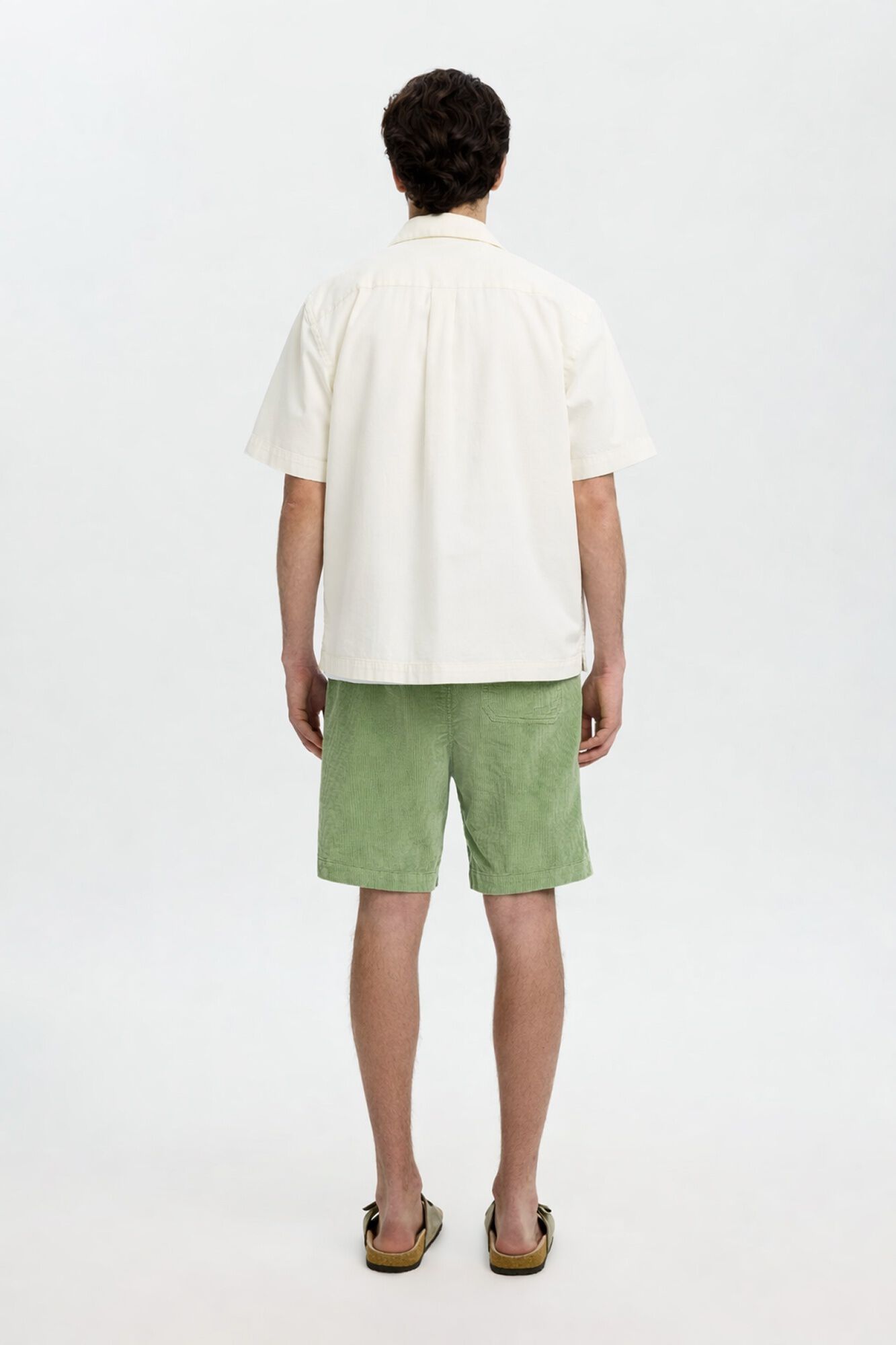 Selected Camisa jeans de manga curta Ecru