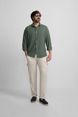 Silbon Camisa sport em linho Verde