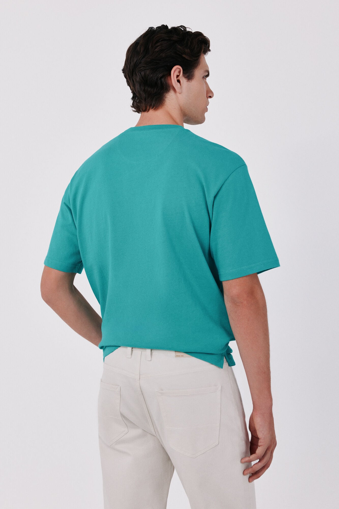 Cortefiel Plain T-shirt Green