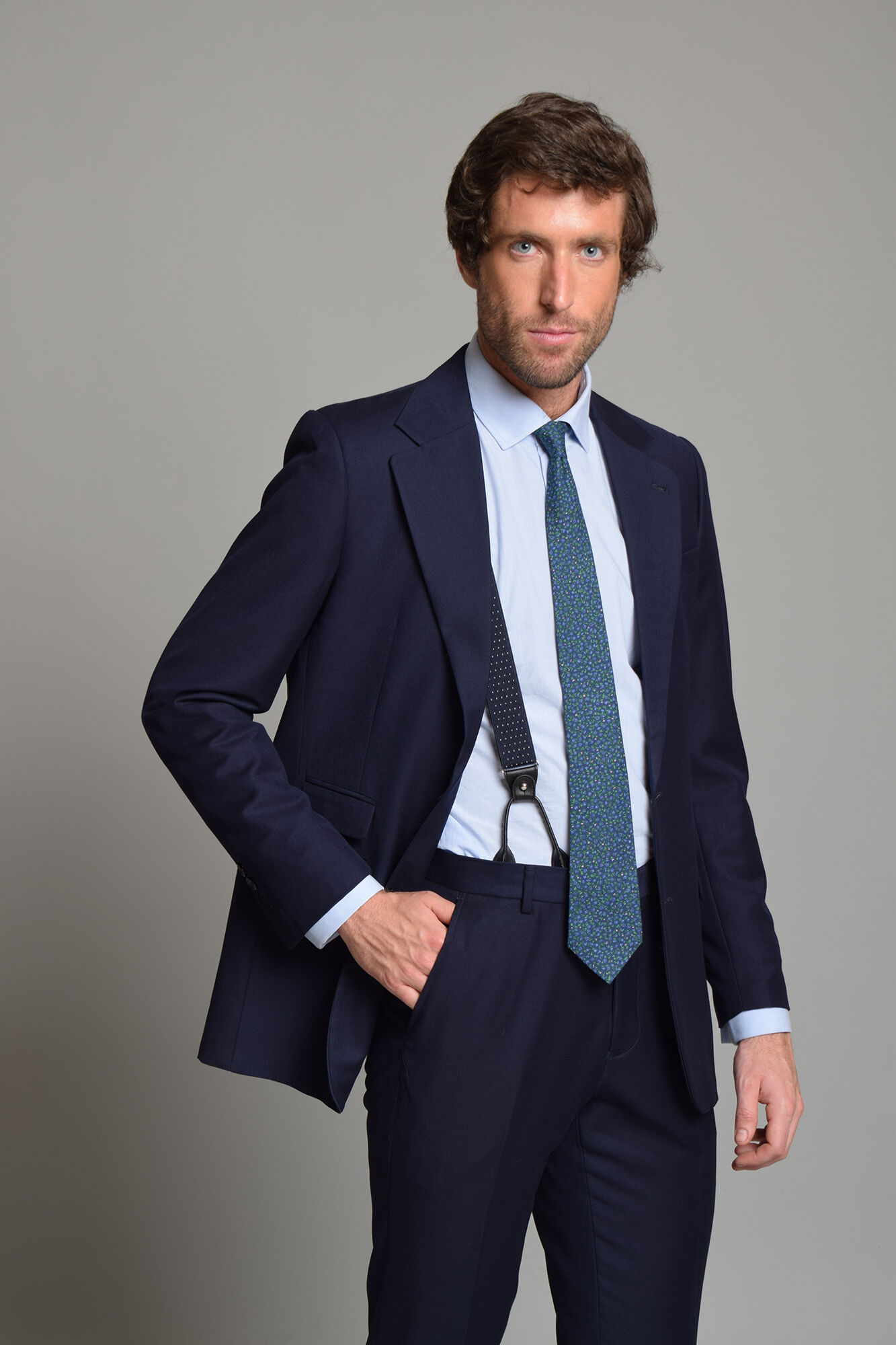 Cloking Traje Liso British Collection 100% Lana Azul marino